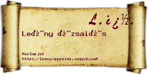 Leány Ézsaiás névjegykártya